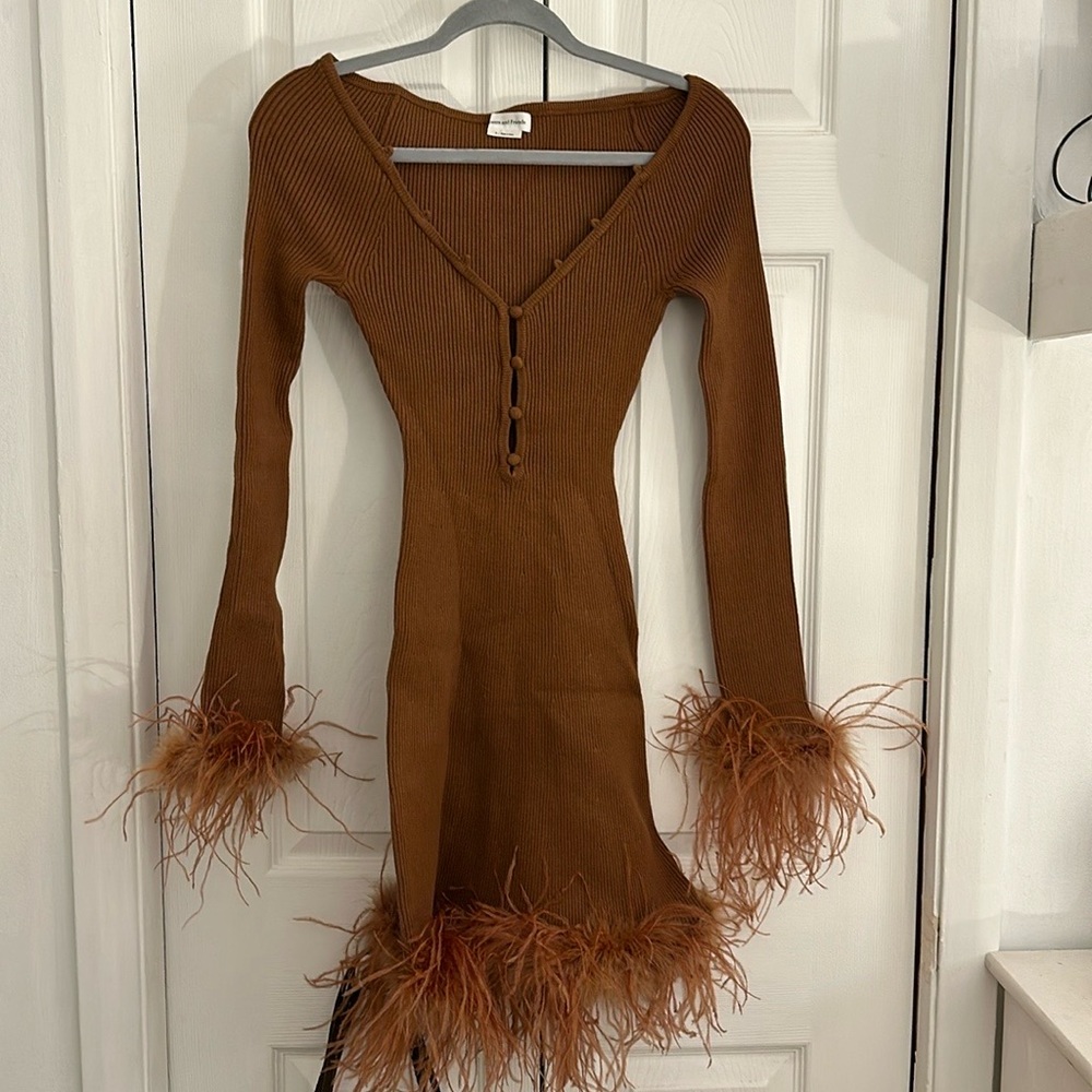 Lovers and friends feather cocktail dress